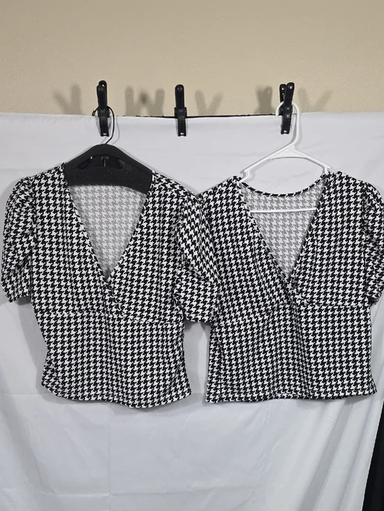 Houndstooth Black & White 4-Piece Set - Skirt, Tops & Jacket In Size Womens XL - Picture 2 of 3